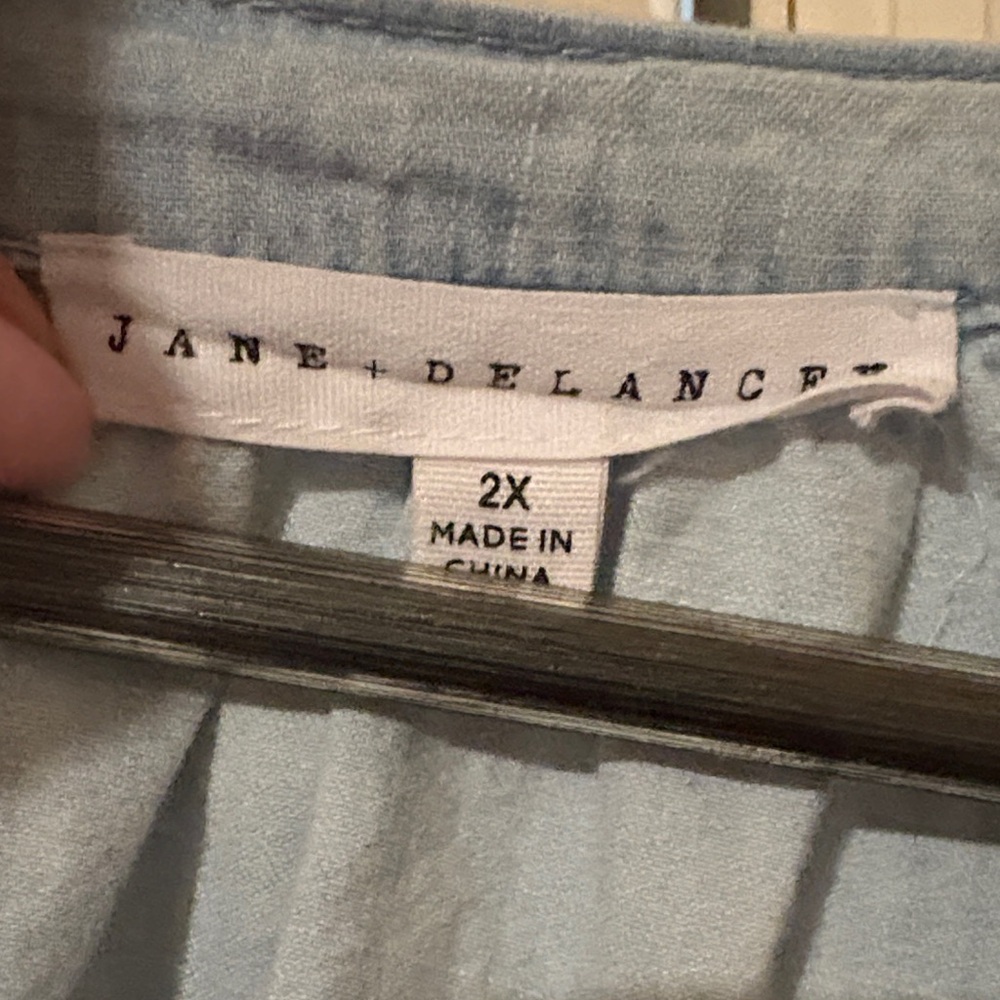 Light Blue Button-Up Blouse - Picture 3 of 3